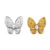 18K WHITE AND YELLOW GOLD YELLOW SAPPHIRE AND DIAMOND EARRING