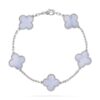 18K WHITE GOLD 5 MOTIF CHALCEDONY BRACELET
