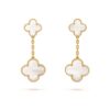 18K YELLOW GOLD 2 MOTIF MOTHER OF PEARL EARRING