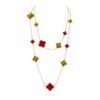 18K YELLOW GOLD 16 MOTIF CARNELIAN AND TIGER'S EYE NECKLACE
