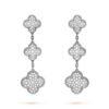 18K WHITE GOLD 3 MOTIF DIAMOND EARRING