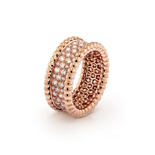 18K ROSE GOLD 3 ROWS DIAMOND RING