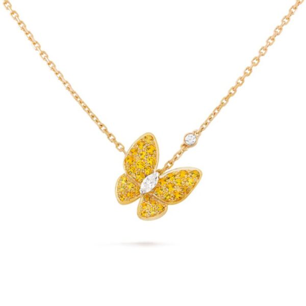 18K YELLOW GOLD YELLOW SAPPHIRE AND DIAMOND NECKLACE