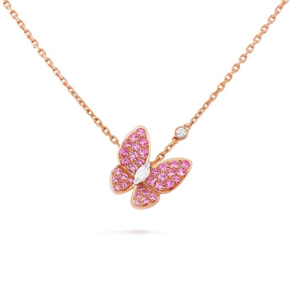 18K ROSE GOLD PINK SAPPHIRE AND DIAMOND NECKLACE
