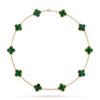 18K YELLOW GOLD 10 MOTIF MALACHITE NECKLACE
