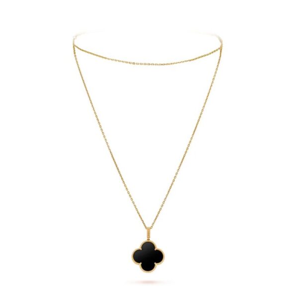 18K YELLOW GOLD ONYX NECKLACE