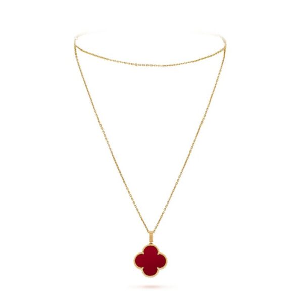 18K YELLOW GOLD CARNELIAN NECKLACE