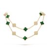 18K YELLOW GOLD 20 MOTIF MALACHITE AND DIAMOND NECKLACE