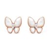 18K ROSE GOLD MOTHER OF PEARL AND DIAMOND EARRING