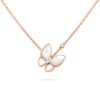 18K ROSE GOLD MOTHER OF PEARL AND DIAMOND NECKLACE