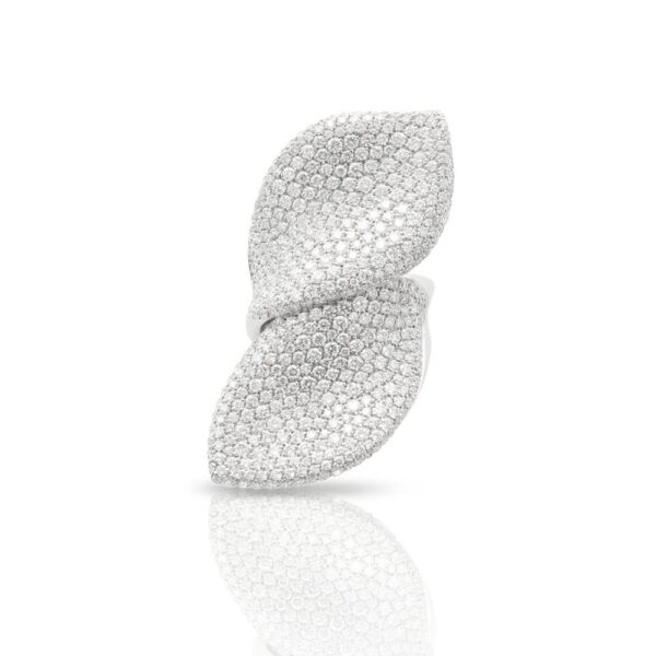 18K WHITE GOLD DIAMOND LARGE RING