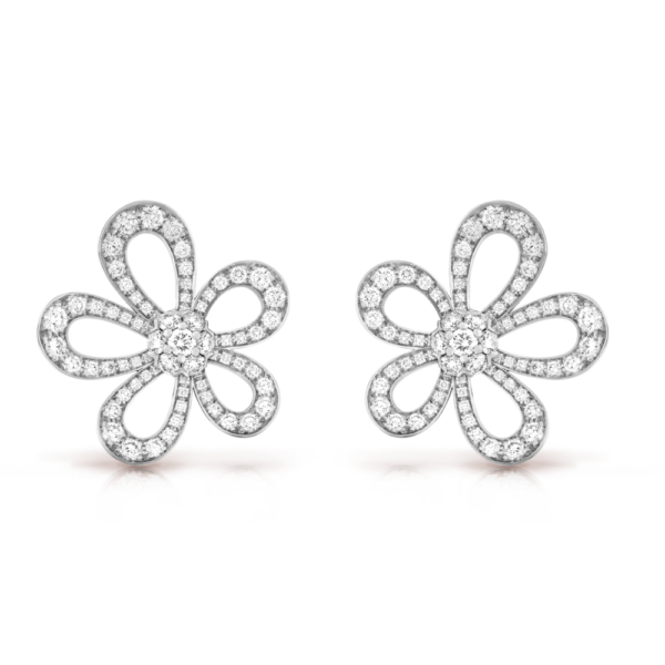 18K WHITE GOLD PAVE DIAMOND EARRING