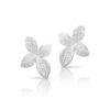 18K WHITE GOLD DIAMOND SMALL FLOWER EARRING