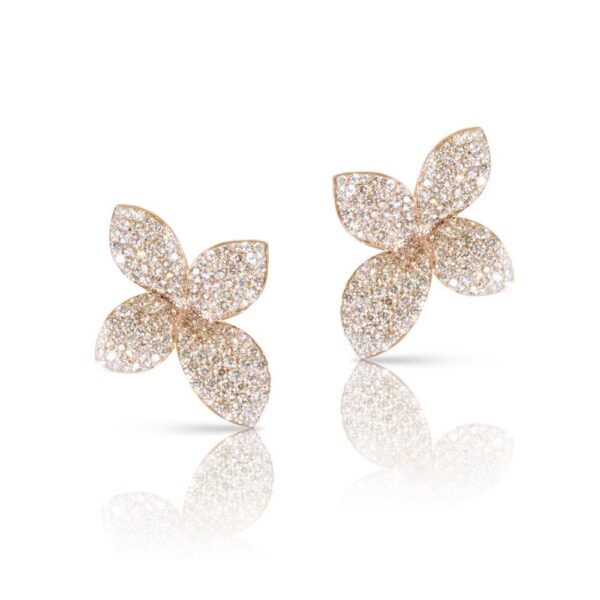 18K ROSE GOLD DIAMOND SMALL FLOWER EARRING