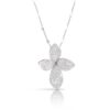 18K WHITE GOLD DIAMOND SMALL FLOWER NECKLACE
