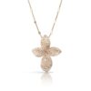 18K ROSE GOLD DIAMOND SMALL FLOWER NECKLACE