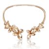 18K ROSE GOLD DIAMOND MULTI FLOWER CHOKER NECKLACE