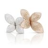 18K WHITE AND ROSE GOLD DIAMOND DOUBLE FLOWER RING