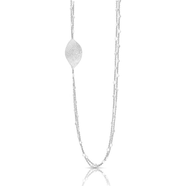 18K WHITE GOLD DIAMOND LONG NECKLACE