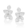 18K WHITE GOLD 5 LEAVES DIAMOND SMALL EARRING