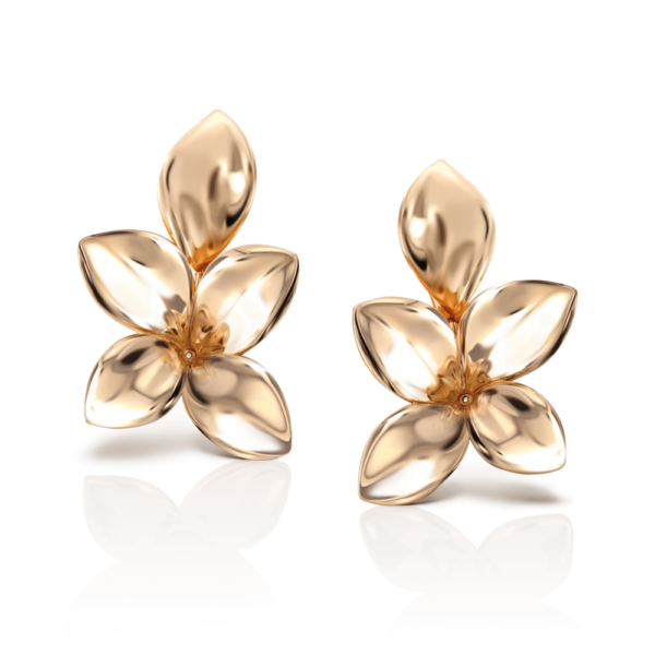 18K ROSE GOLD 5 LEAVES SMALL EARRING