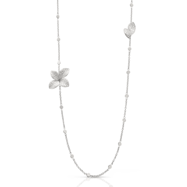 18K WHITE GOLD DIAMOND LONG NECKLACE