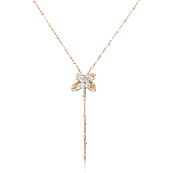 18K ROSE AND WHITE GOLD DIAMOND NECKLACE