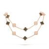 18K ROSE GOLD 20 MOTIF GRAY MOTHER OF PEARL AND DIAMOND NECKLACE