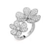 18K WHITE GOLD PAVE DIAMOND BETWEEN FINGER RING