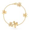 18K YELLOW GOLD 5 FLOWER DIAMOND BRACELET