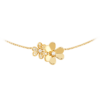18K YELLOW GOLD 9 FLOWER DIAMOND NECKLACE