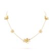 18K YELLOW GOLD 9 FLOWER DIAMOND NECKLACE