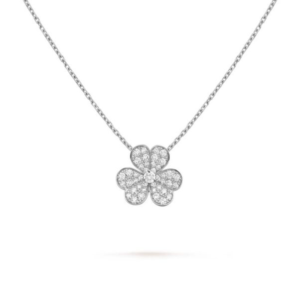 18K WHITE GOLD PAVE DIAMOND SMALL NECKLACE