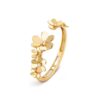 18K YELLOW GOLD 7 FLOWER DIAMOND BRACELET