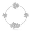 18K WHITE GOLD 5 FLOWER PAVE DIAMOND BRACELET