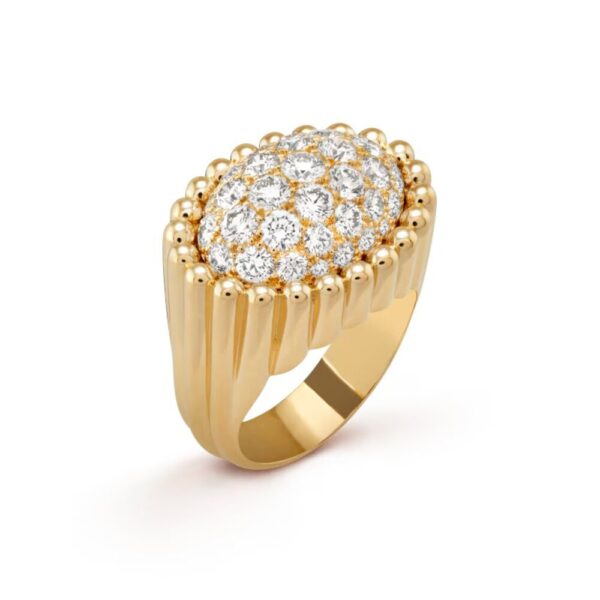 18K YELLOW GOLD PAVE DIAMOND RING