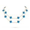 18K YELLOW GOLD 20 MOTIF BLUE AGATE NECKLACE