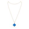18K YELLOW GOLD BLUE AGATE NECKLACE