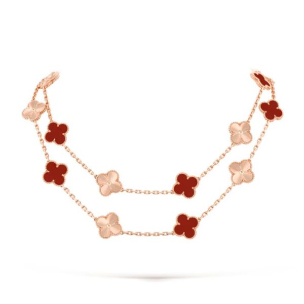 18K ROSE GOLD 20 MOTIF CARNELIAN NECKLACE