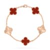 18K ROSE GOLD 5 MOTIF CARNELIAN BRACELET