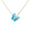 18K YELLOW GOLD TURQUOISE AND DIAMOND NECKLACE