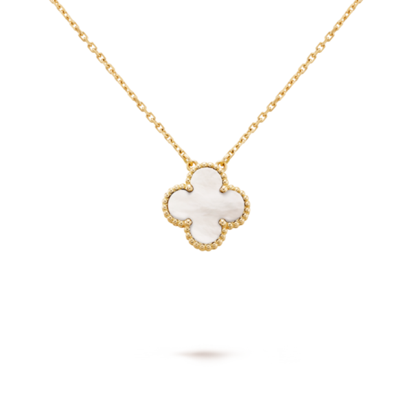 18K YELLOW GOLD 15MM MOTHER OF PEARL NECKLACE