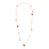 18K ROSE GOLD 15 MOTIF MOTHER OF PEARL, CARNELIAN AND ONYX NECKLACE