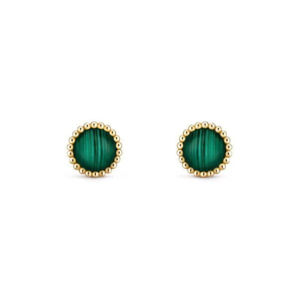 18K YELLOW GOLD COULEURS MALACHITE EARRING