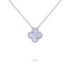 18K WHITE GOLD 15MM CHALCEDONY NECKLACE