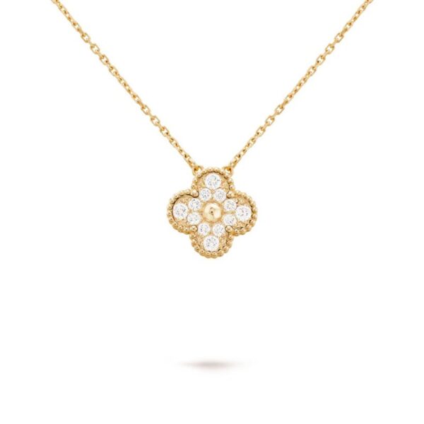 18K YELLOW GOLD 15MM DIAMOND NECKLACE