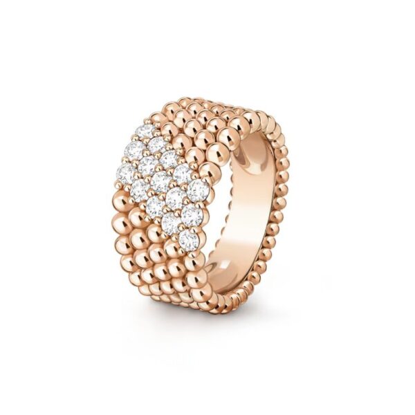 18K ROSE GOLD 5 ROWS DIAMOND RING
