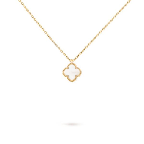18K YELLOW GOLD MOTHER OF PEARL MINI NECKLACE