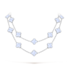 18K WHITE GOLD 20 MOTIF CHALCEDONY NECKLACE