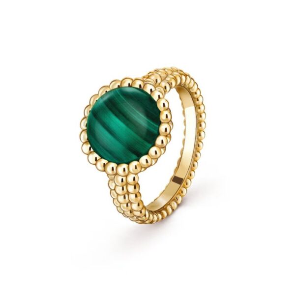 18K YELLOW GOLD COULEURS MALACHITE RING